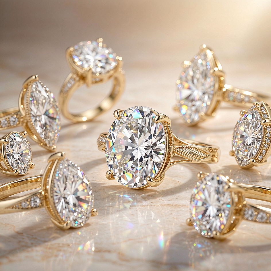 Factory Wholesale Rings — Gold-Plated Copper, Zircon & Moissanite — AGJewel