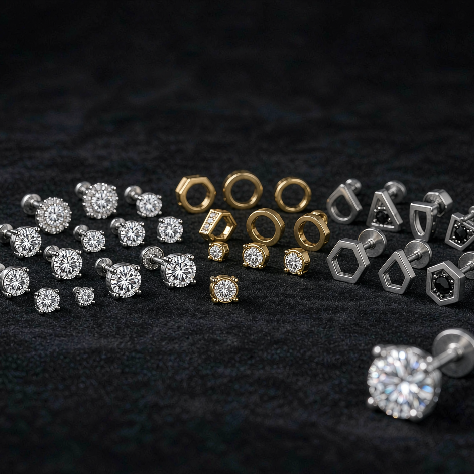 Earrings Wholesale — S925 Silver, Diamond-Stud Silver, 18K Gold-Plated & Titanium — AGJewel